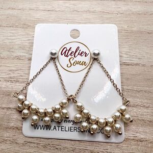 New Atelier Sona Faux Pearl Chandelier Two Way Post Dangle Earring